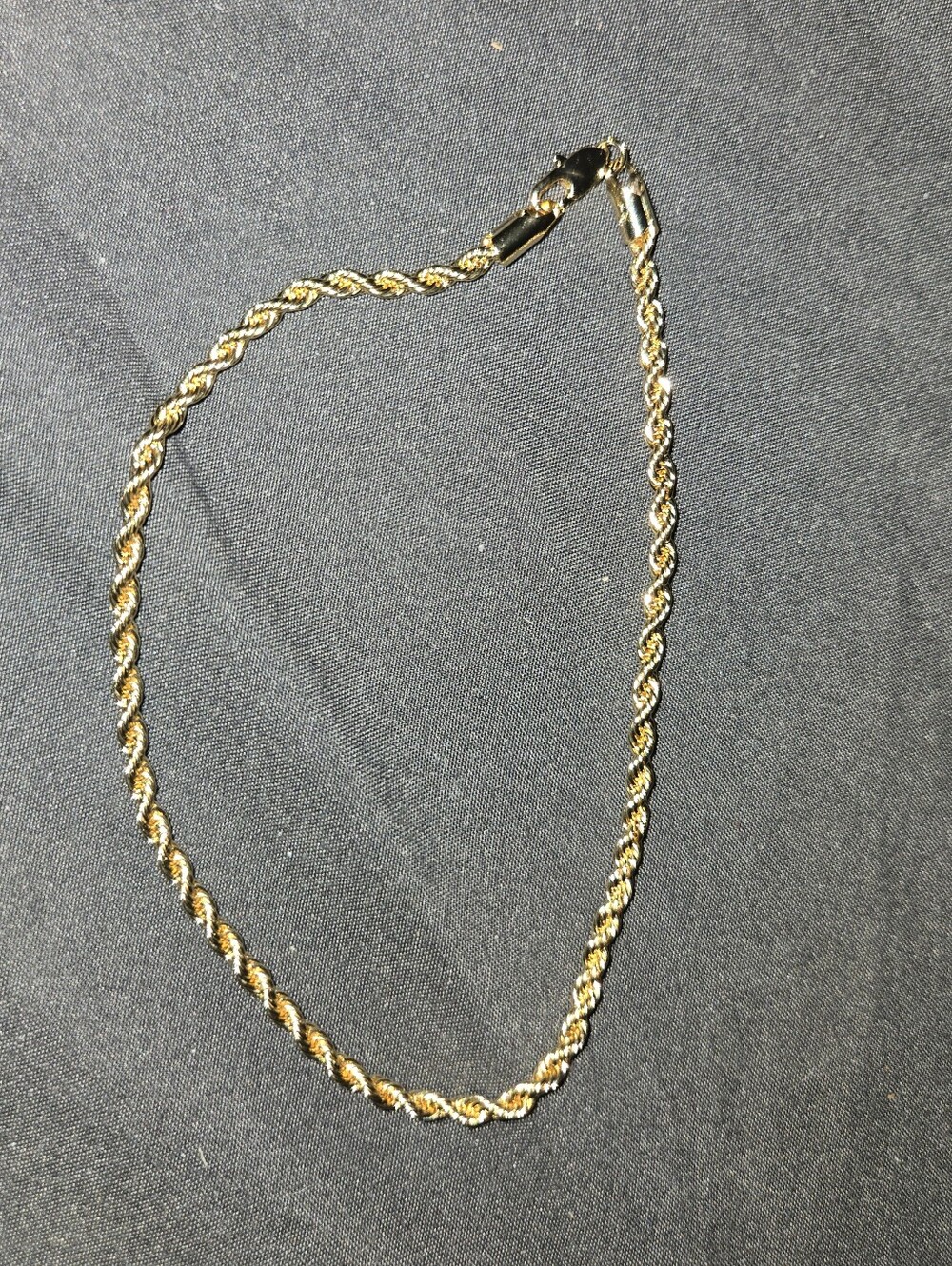 Gold Rope Chain Bracelet 14kt
